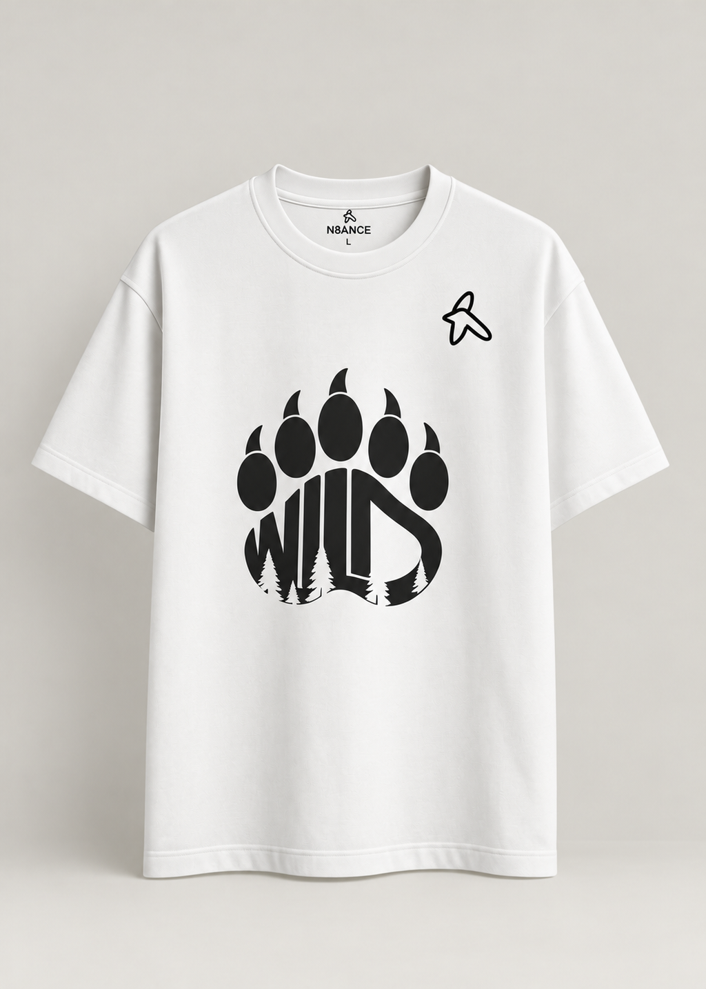 Printed White Oversized T-Shirt
