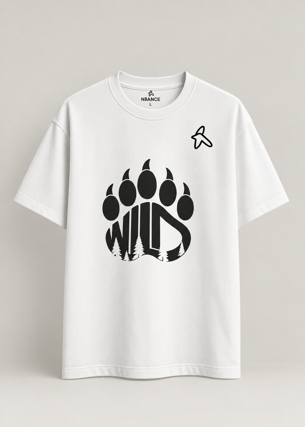 Printed White Oversized T-Shirt