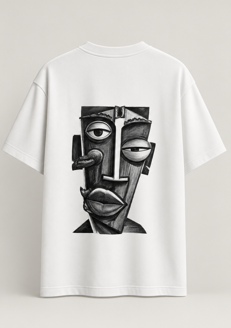 Printed White Oversized T-Shirt