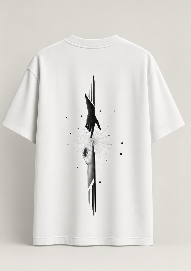 Printed White Oversized T-Shirt