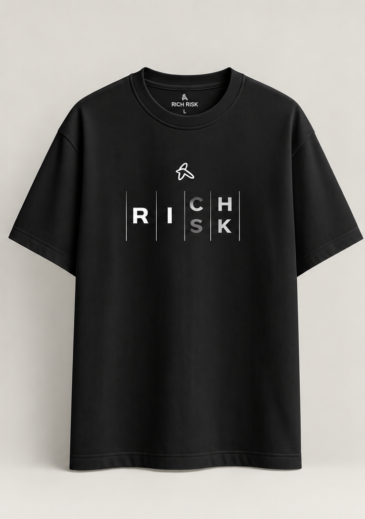 Printed Black Oversized T-Shirt