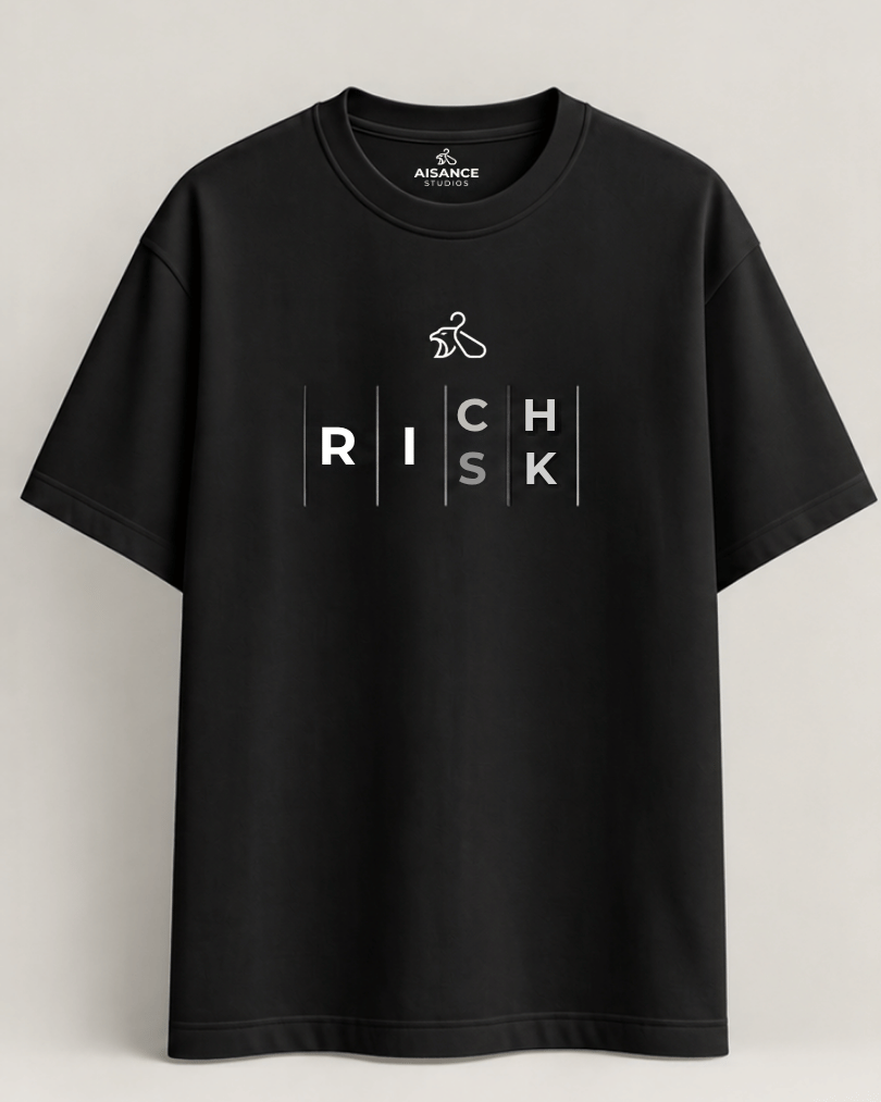 Printed Black Oversized T-Shirt