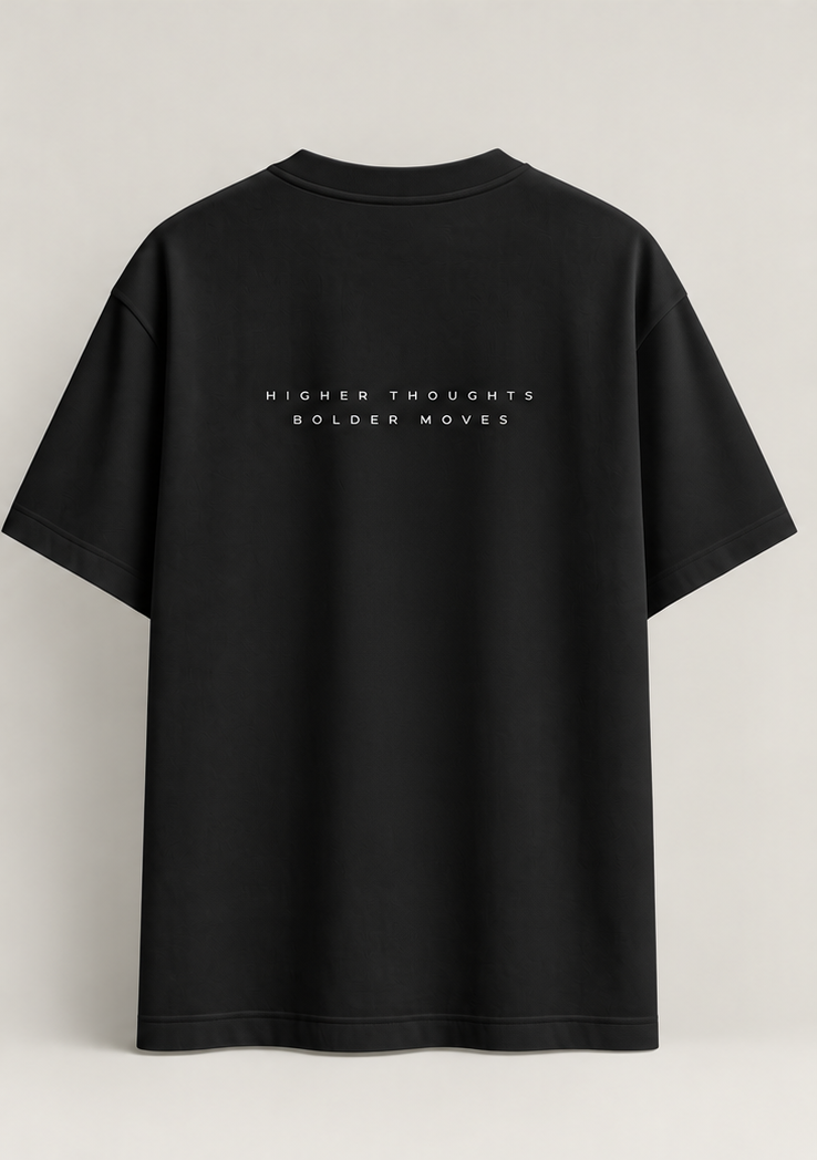 Printed Black Oversized T-Shirt