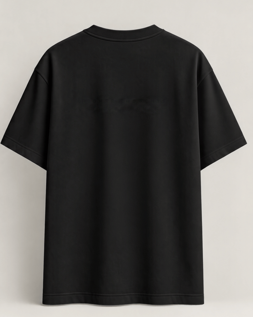 Printed Black Oversized T-Shirt