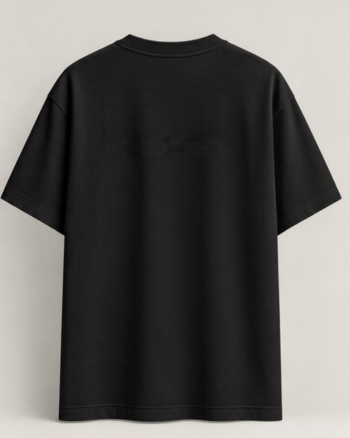 Printed Black Oversized T-Shirt