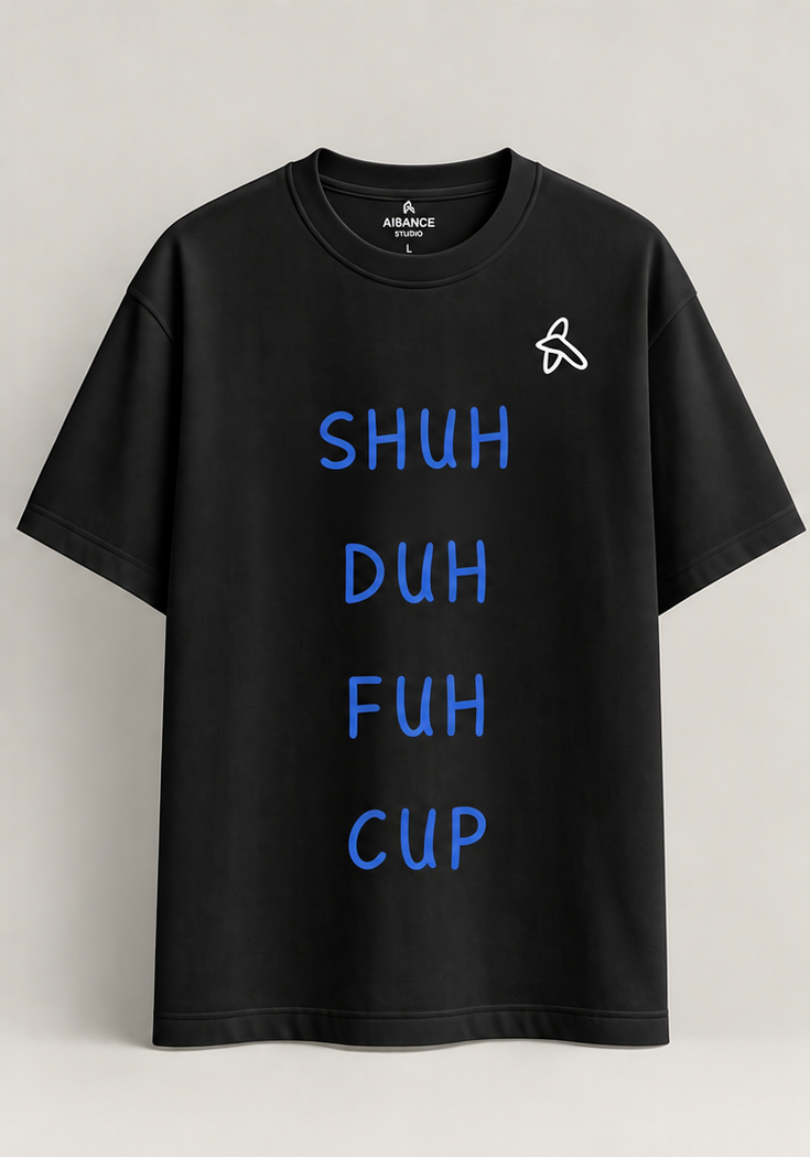 Printed Black Oversized T-Shirt