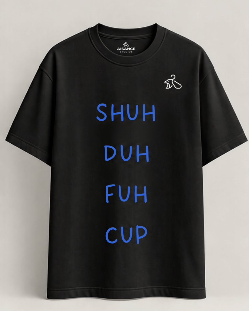 Printed Black Oversized T-Shirt