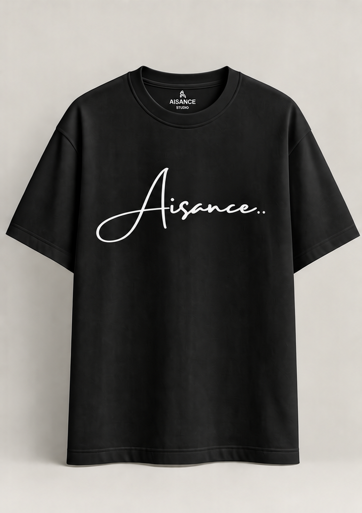 Printed Black Oversized T-Shirt